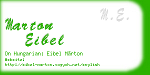marton eibel business card